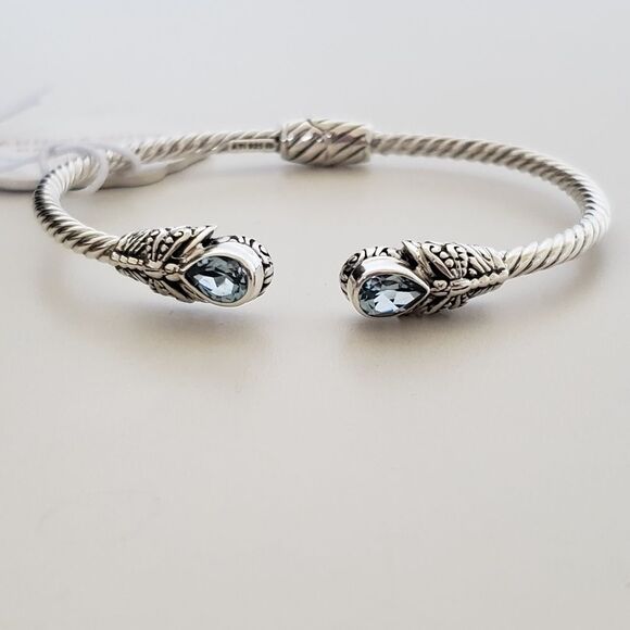 Annika Witt Jewelry - Annika Witt Sterling Silver Blue Topaz Cuff Bracelet